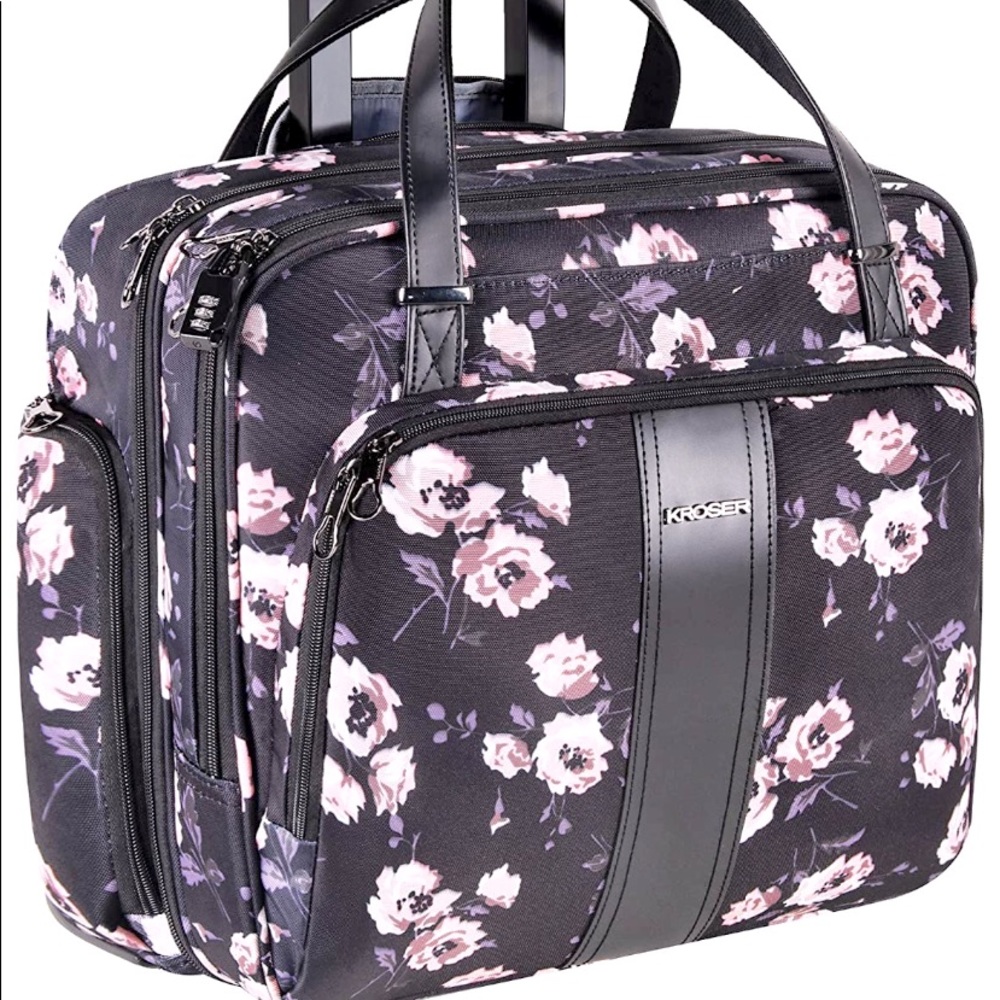 Premium rolling laptop briefcase
